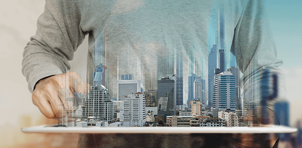 Real Estate View in a Person Hand