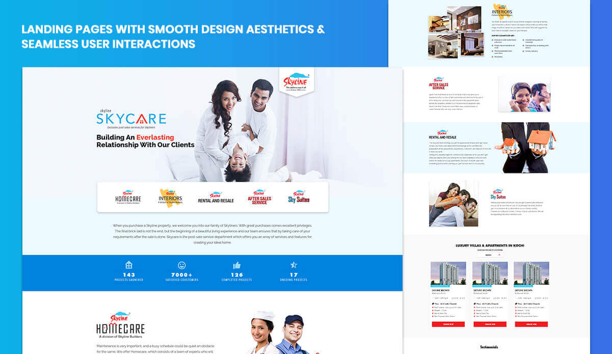 Skyline website design view