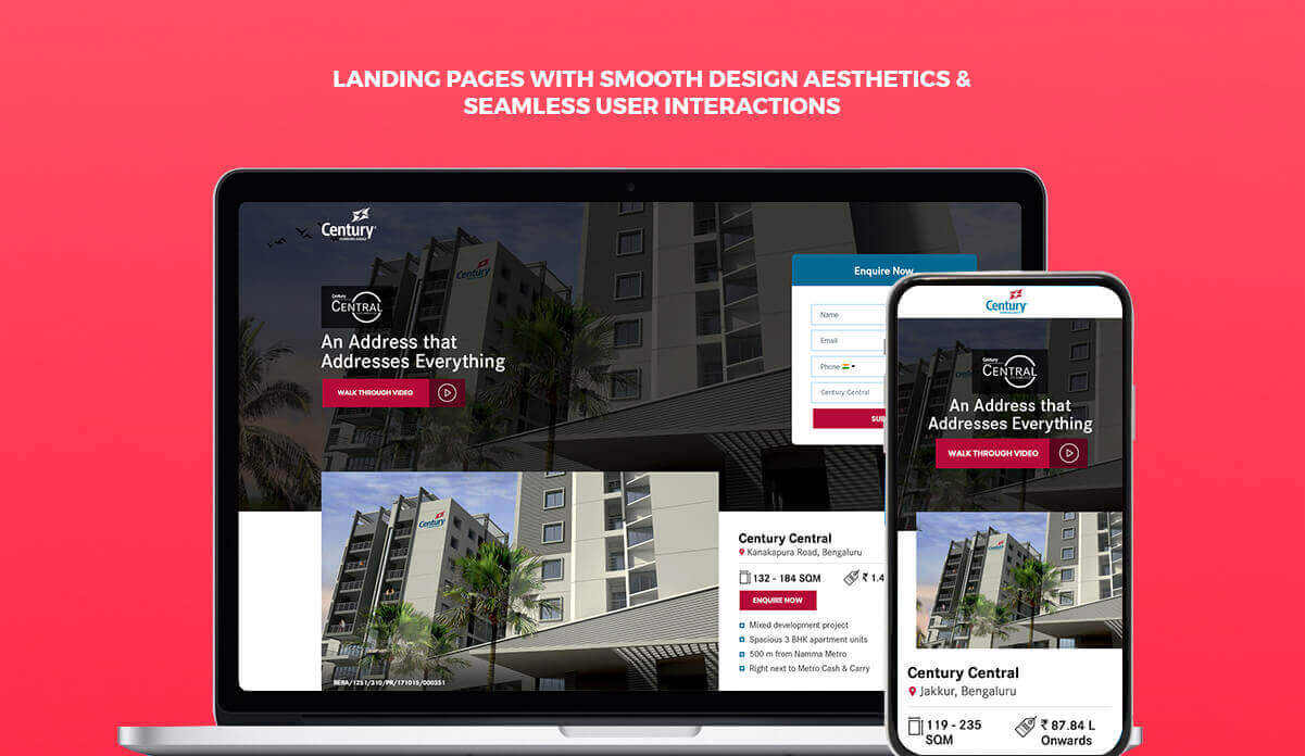 Century Website in Mobile and Desktop