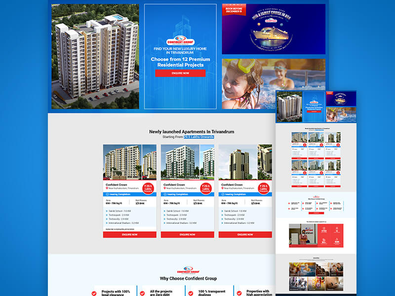 Confident Group Landing page view