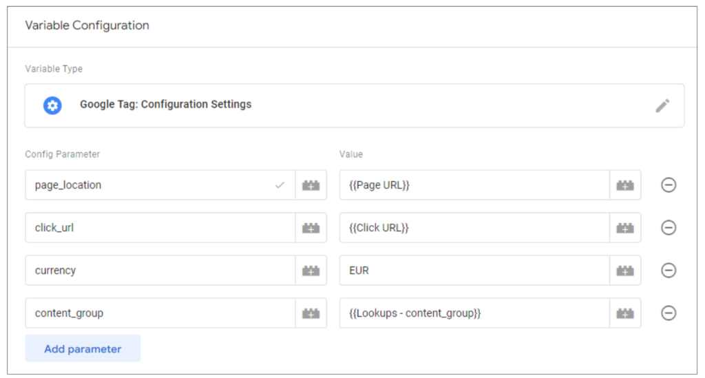 GA4 settings variable-Adding Additional Parameters